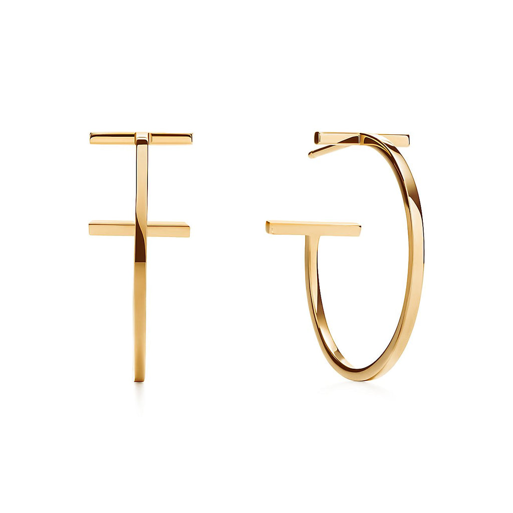 18K Tiffany Hoop Earrings