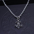 Silver-Tone Fleur-de-Lis Pendant Necklace