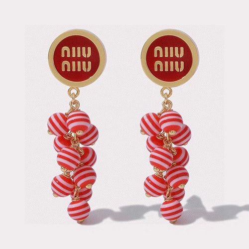 18K Miu Blue & Pink Ball Earrings